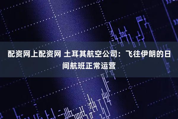 配资网上配资网 土耳其航空公司：飞往伊朗的日间航班正常运营
